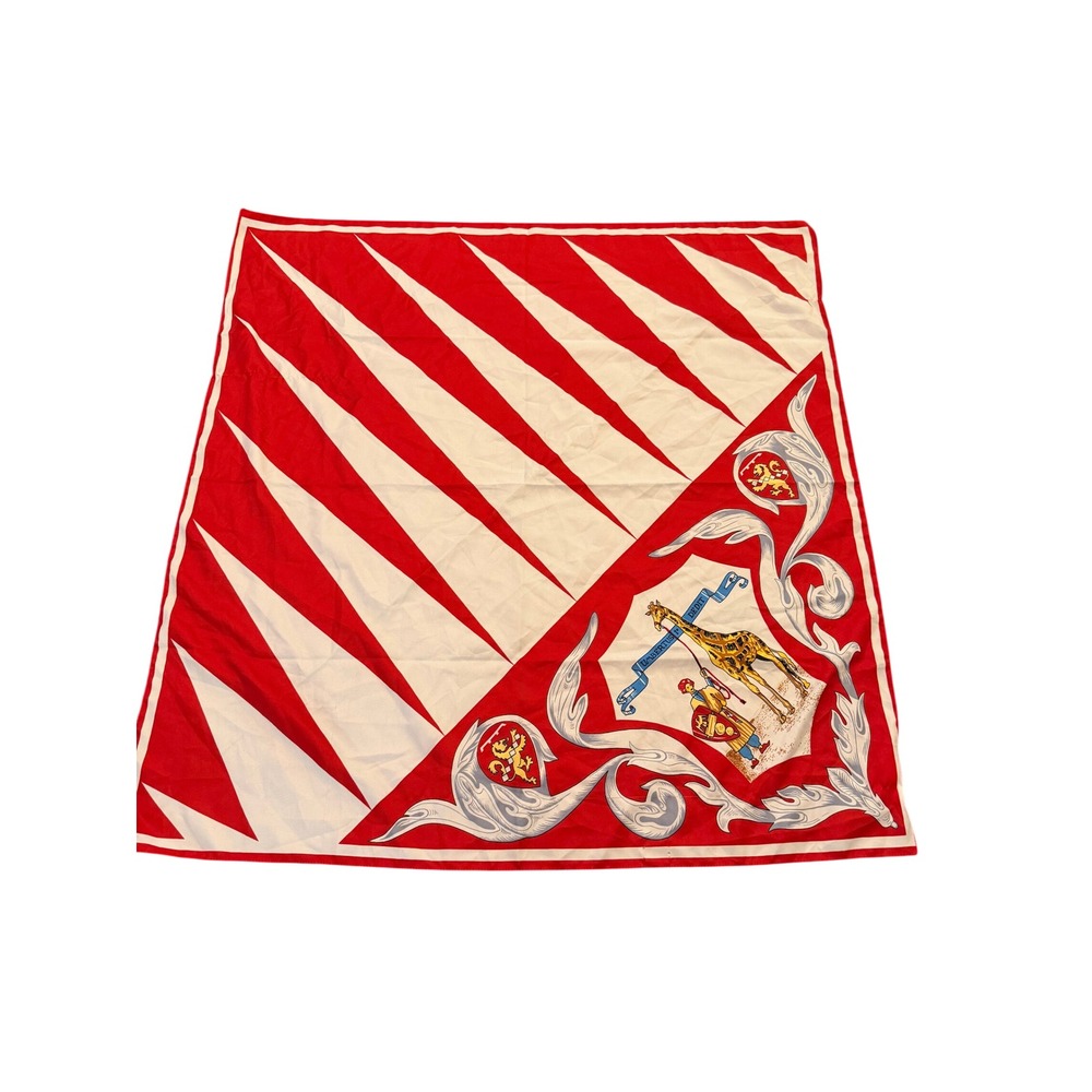 Turbanti Fabio Siena Palio di Siena Giraffa Scarf‎ Red White Italian Heraldry